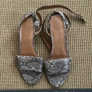 J. Crew Snakeskin Block Heel Sandals